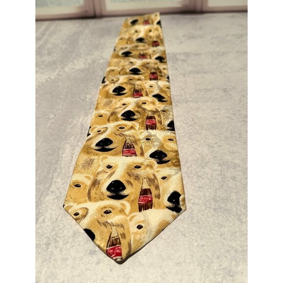 VTG Coca-Cola Polar Bear Tie – Holiday Novelty Neckwear - Picture 1 of 6